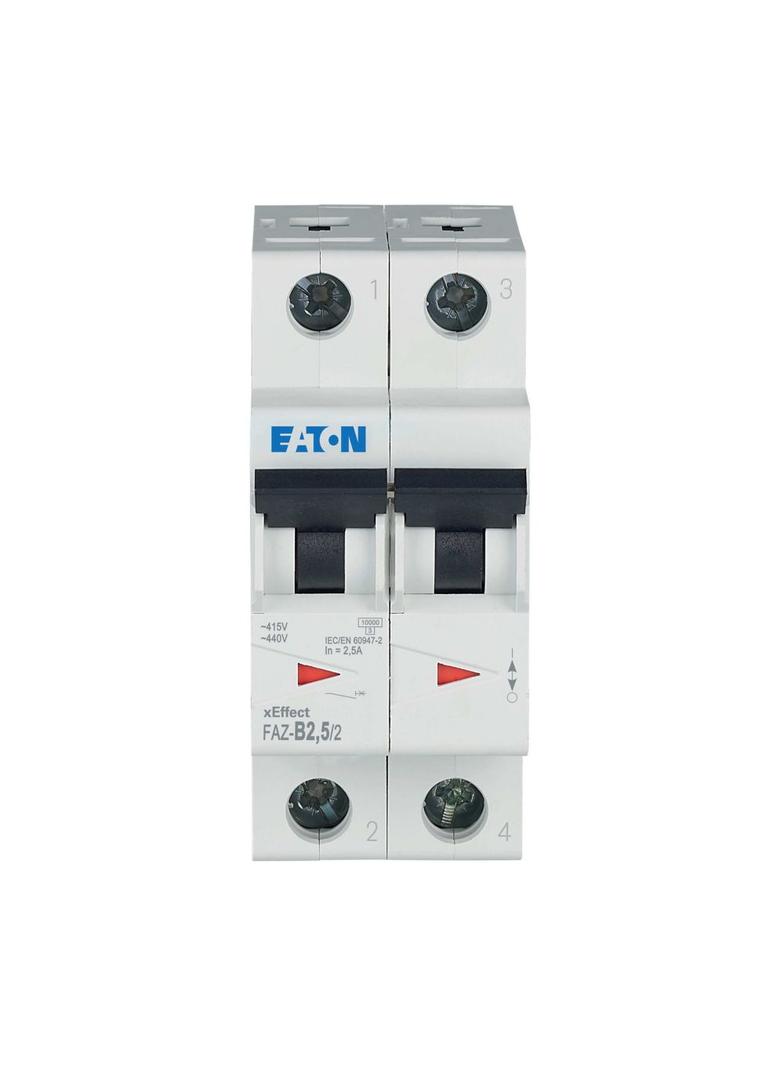 FAZ-B2,5/2 Wyłącznik nadprądowy 15kA B2,5A 2P 278723 EATON