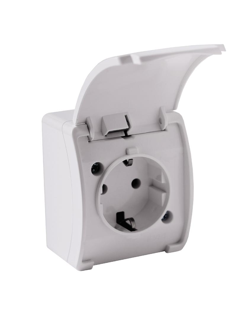 Gniazdo pojedyncze Schuko AQUATIC IP44 biały 10 szt. OR-OE-7105(GS)/W/10 ORNO