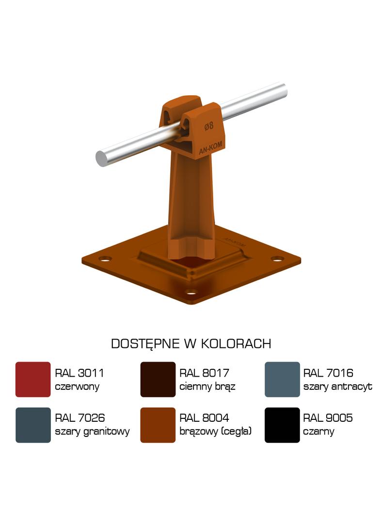 AN-11P/LA/-N Uchwyt na płytce stal.H=7cm Z-zatrz. /LA/ brązowy