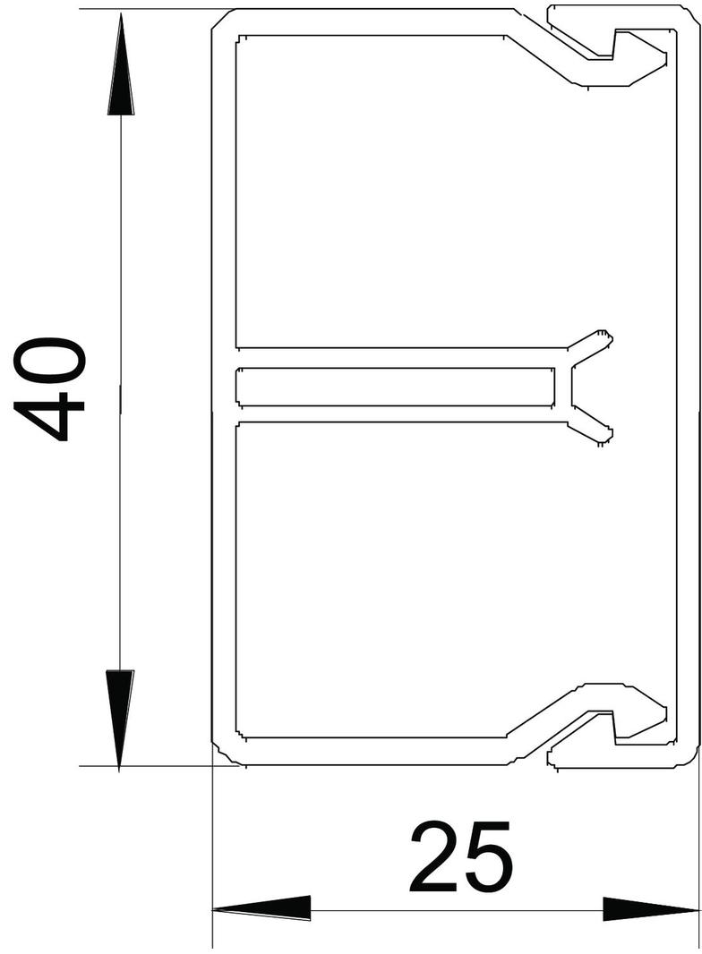 WDK-N 25040 KANAŁ ŚCIENNY I SUFITOWY25X40X2000