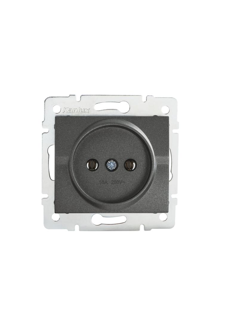 LOGI Gniazdo pojedyncze śrubowy Grafit 16A 250V 021210141 25262 KANLUX