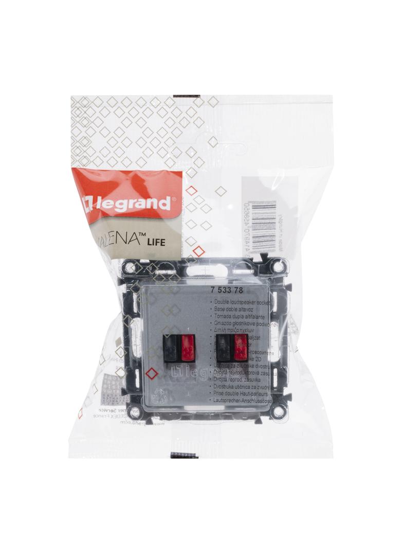 VALENA LIFE GNIAZDO GŁOŚNIKOWE PODWÓJNE ALUMINIUM, Legrand