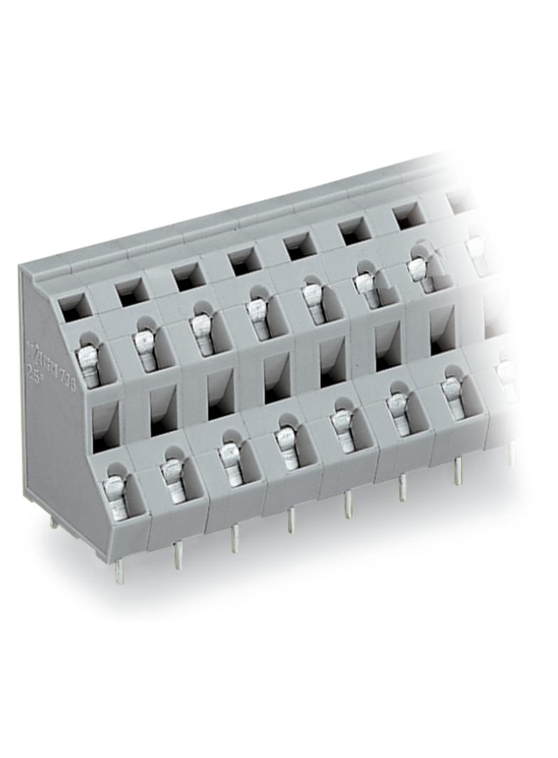 2-piętrowa listwa do pł. drukowanych 12-bieg. szara raster 7,5 mm