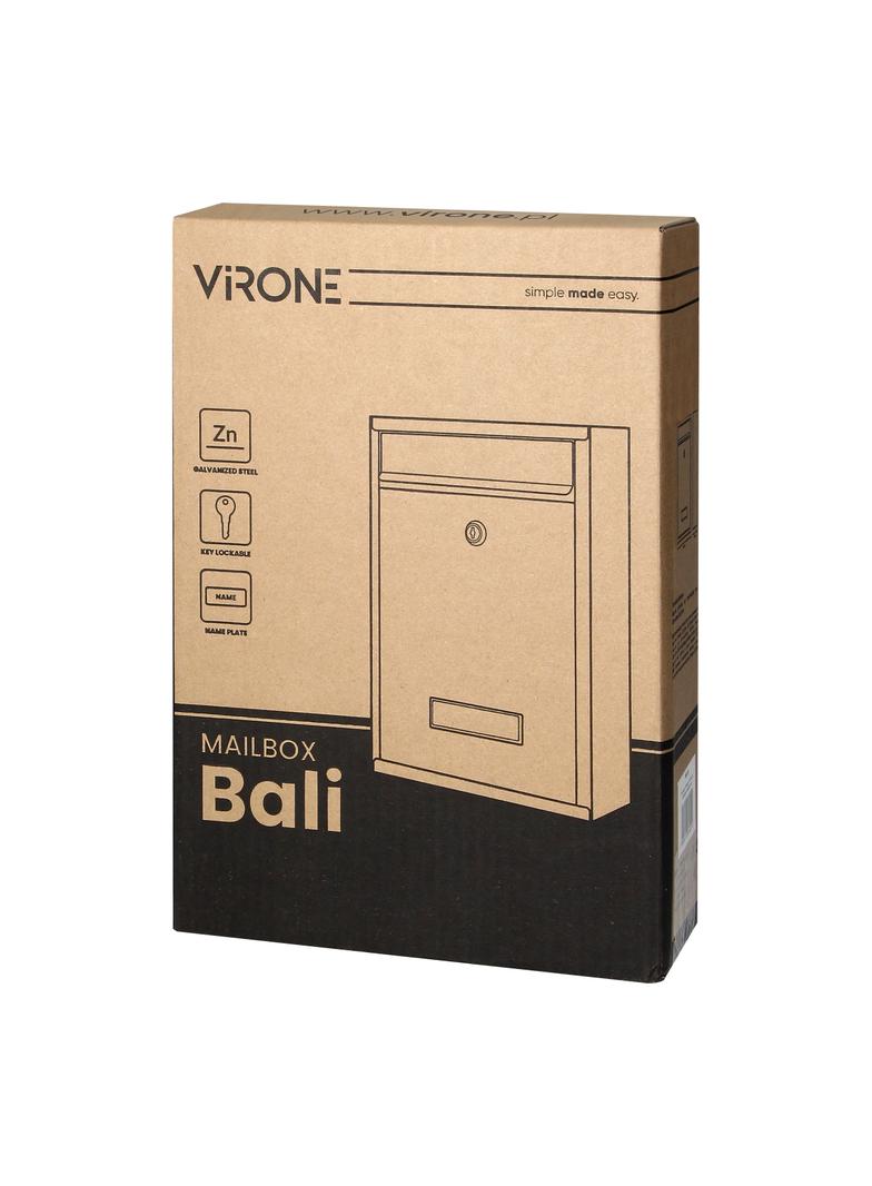 Skrzynka na listy BALI z galwanizowanej stali mała z wizytownikiem kolor czarny MB-3/B ORNO