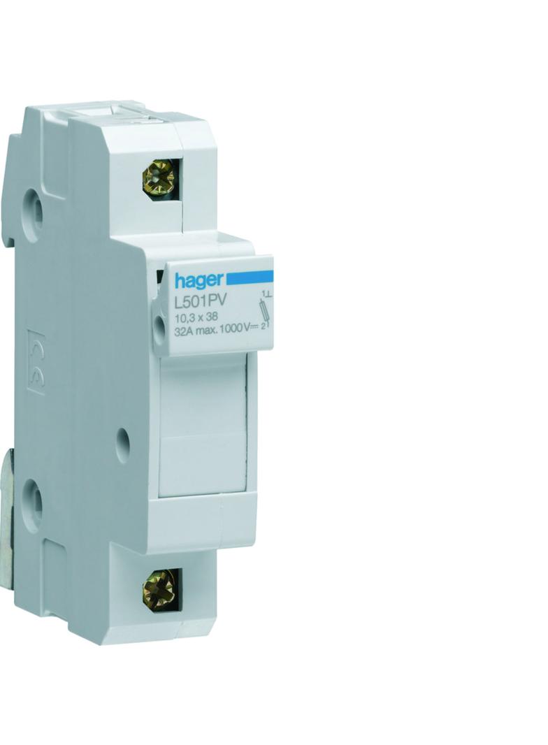 Modułowa podstawa bezpiecznikowa do systemów PV 1P 10x38mm 32A 1000VDC L501PV HAGER