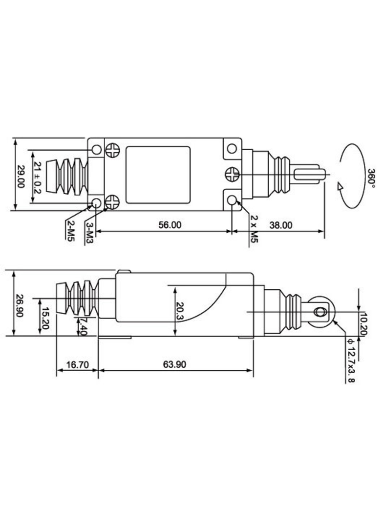 ŁĄCZNIK KRAŃCOWY (METAL / TWORZYWO) POPYCHACZ Z ROLKĄ OBROTOWĄ