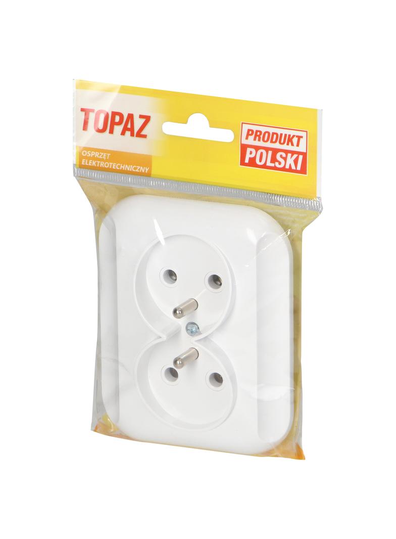 Gniazdo podwójne podtynkowe 2x2p+Z 16A, 250V, TOPAZ, biały PT-6TBBIAŁY ORNO