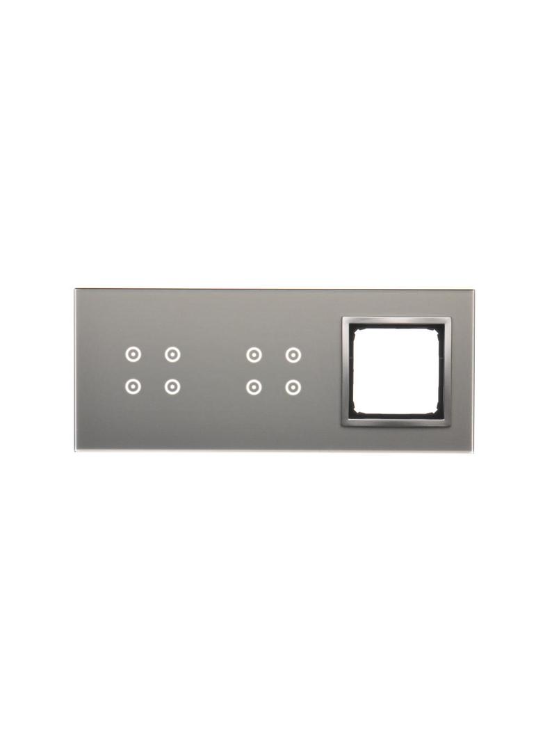 Simon 54 Touch Panel dotykowy S54 Touch 3 moduły 4 pola dotykowe + 4 pola dotykowe + 1 otwór na osprzęt S54 srebrna mgła DSTR3440/71 KONTAKT