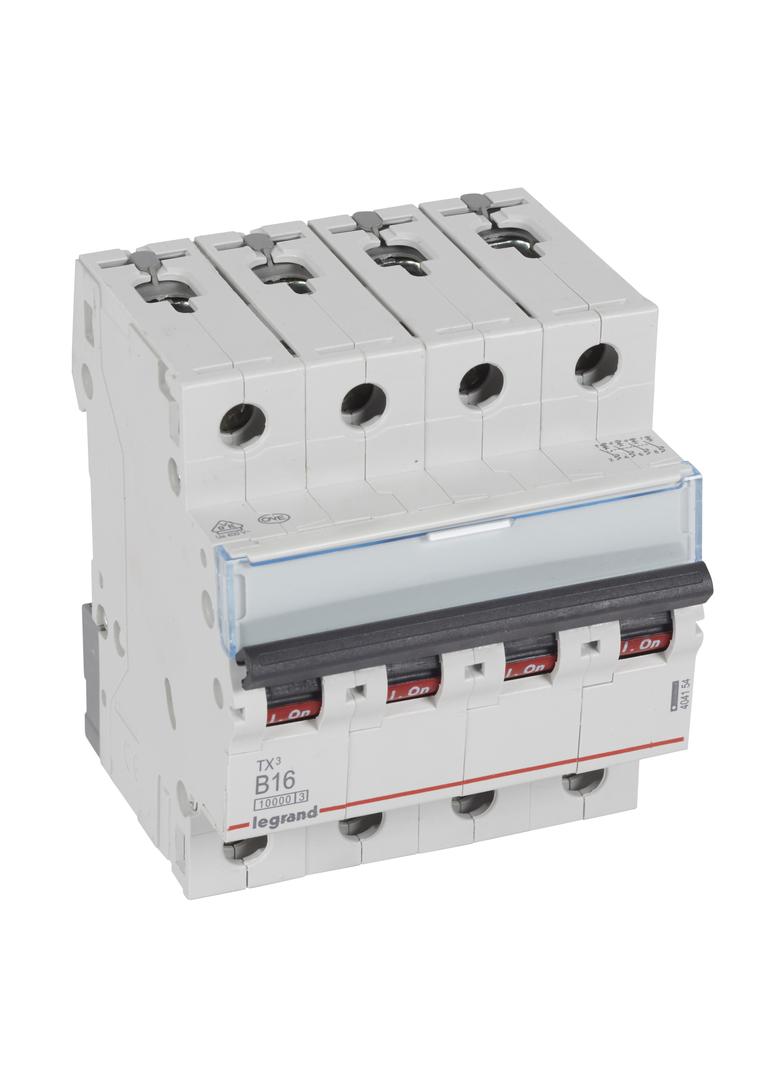 WYŁĄCZNIK NADPRĄDOWY S 314 4P B 16A 10000A SERII TX3, Legrand