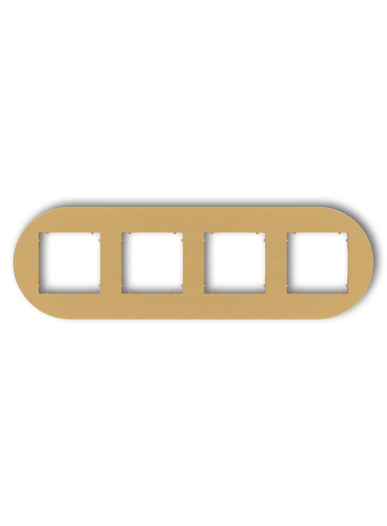 MINI Ramka uniwersalna poczwórna okrągła z tworzywa złoty
