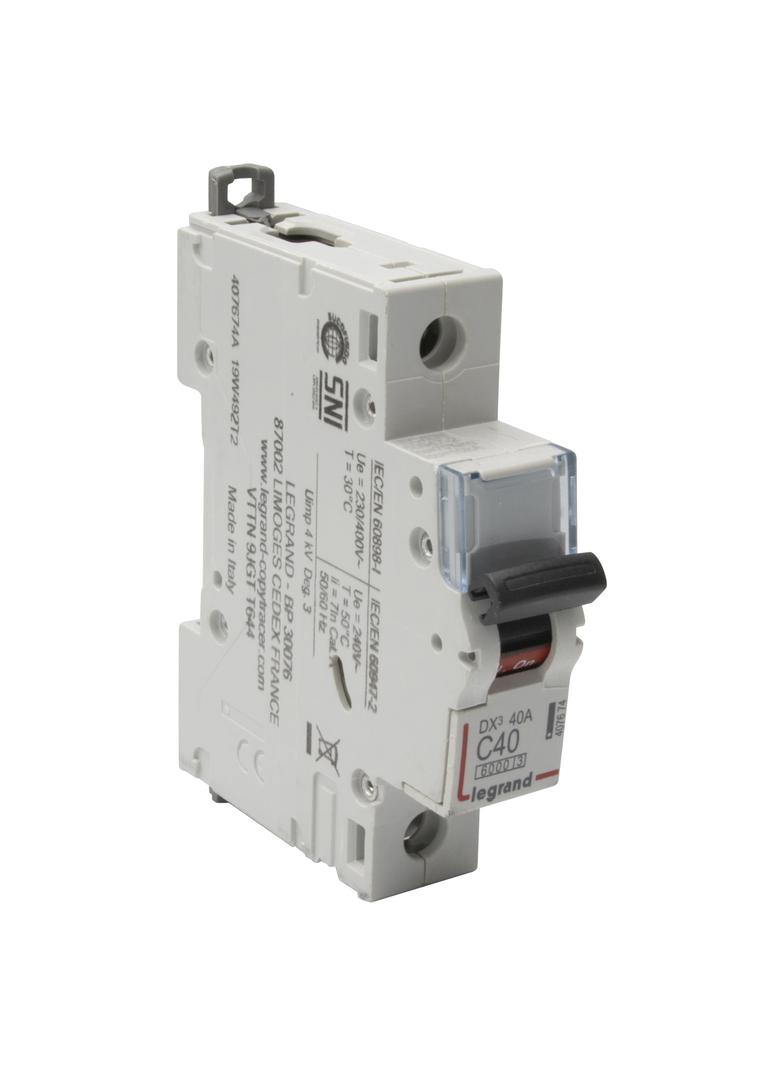 Wyłącznik Nadprądowy S 301 1P C40A 6kA DX3 407674 LEGRAND