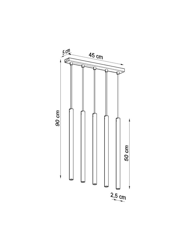 Sollux Lampa Wisząca PASTELO 5L złoty połysk SL.1198