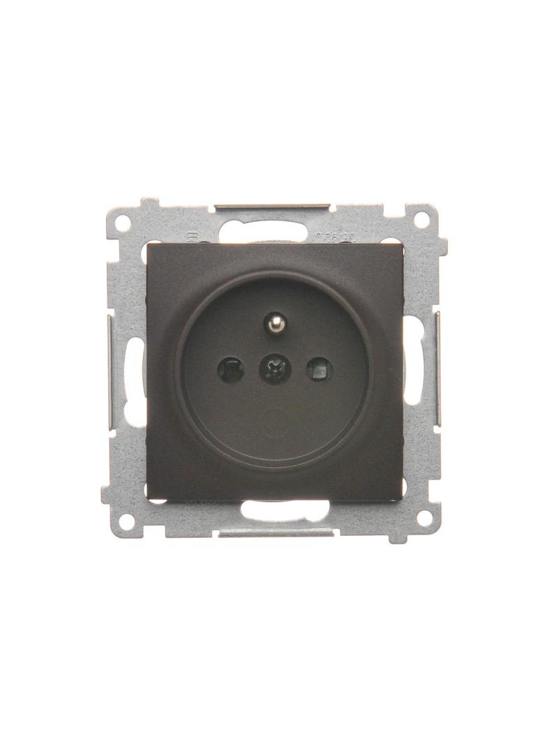 Simon 54 Gniazdo z/u i przesłonami 16A z. śrub. brąz mat