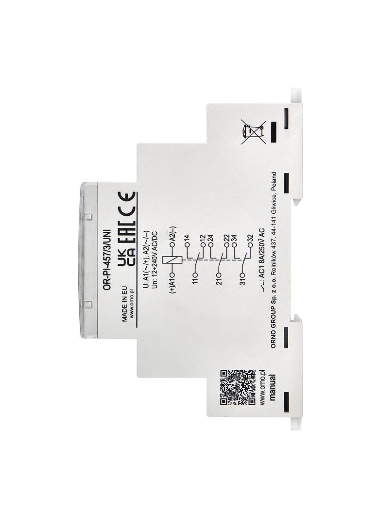 Przekaźnik instalacyjny 3P 8A ,12-230 VUC OR-PI-457/3/UNI ORNO