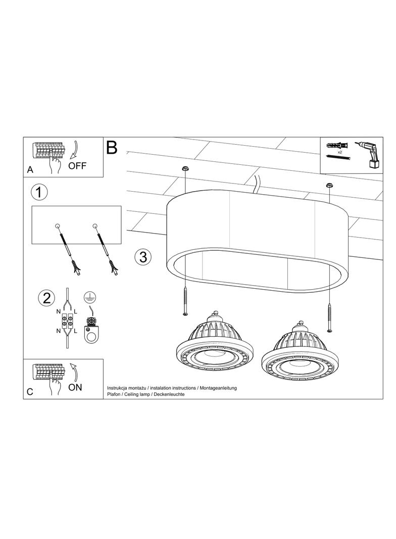 Sollux Plafon BASIC 2 naturalne drewno SL.0914