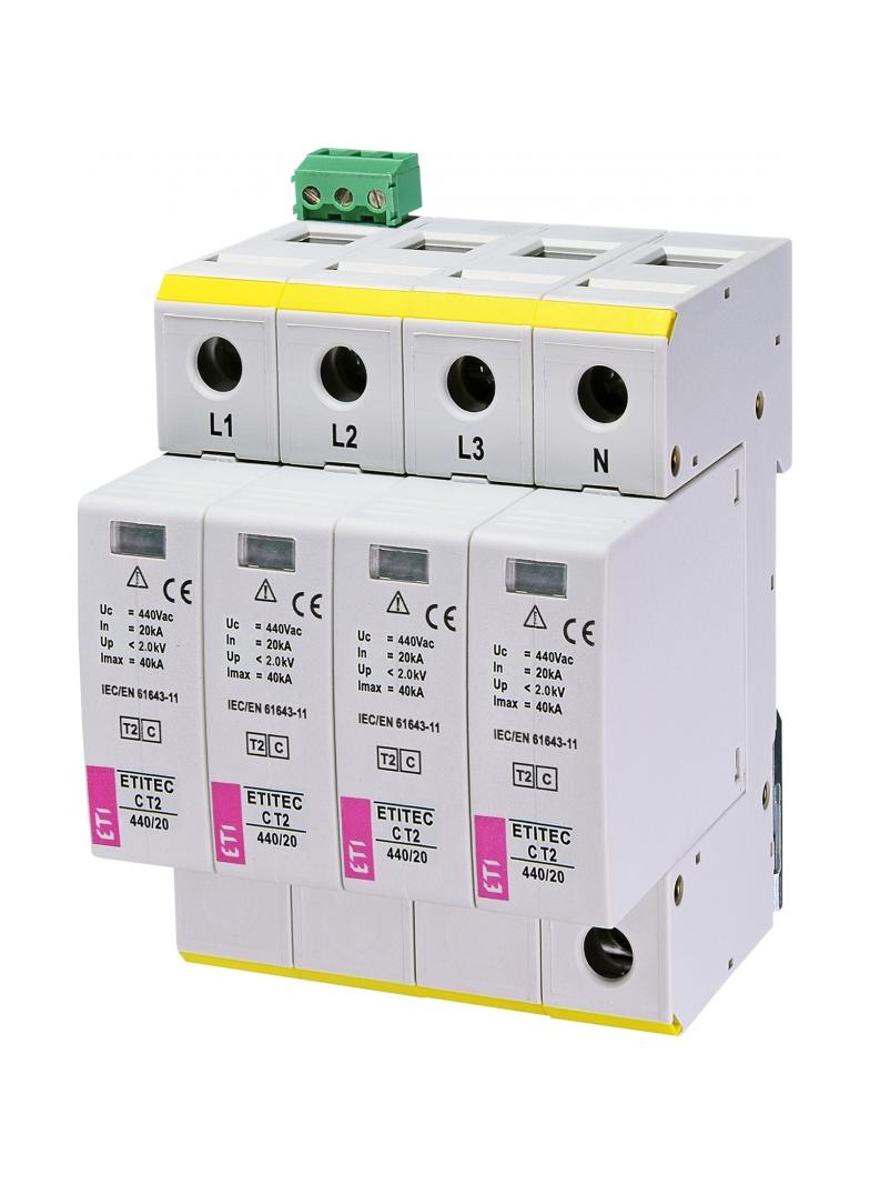 Ogranicznik przepięć T2 (C) TEC C T2 440/20 4+0 RC 002440408 ETI