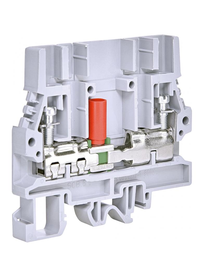 ESC-SCB.6 Złączka gwintowa pomiarowa rozłączalna (szara) 6 mm2