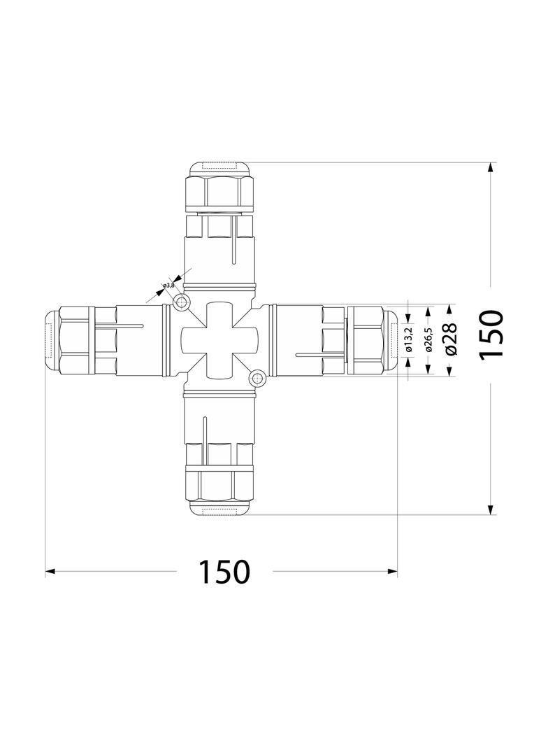 SZPN 293X-4T złączka kablowa 3x1,5 czwórnik czarna 39.2934 OPATÓWEK
