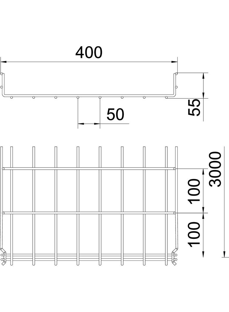 KORYTKA SIATKOWE GRM 55X400 VA