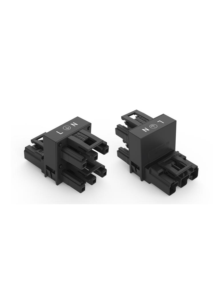 WINSTA rozgałęźnik typu h 3-torowy wtyk / gniazdo-gniazdo czarny