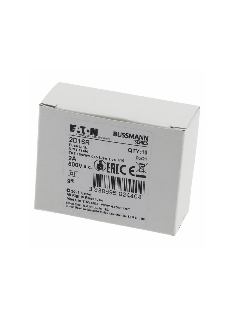 FUSE 2A DI/E16 GR 500VAC Wkładka DI 2A GR 500VAC E16 2D16R EATON