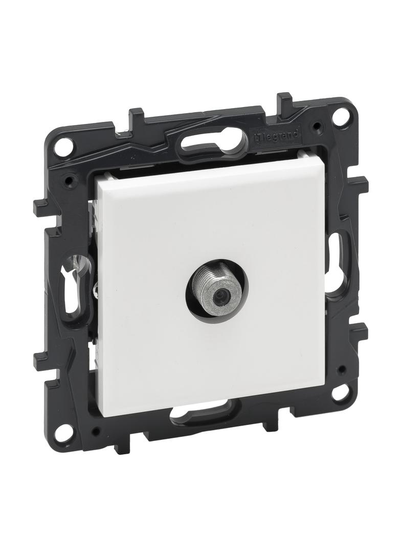 Niloe Step - gniazdo TV typu  F  końcowe do instalacji typu gwiazda, 1,5 dB - kolor biały, Legrand