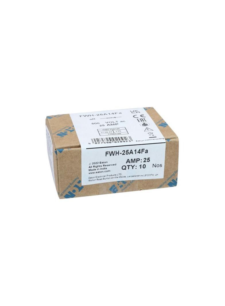 25A 500V AC UL 14x51mm FERRULE FUSE Wkładka szybka 25A AC 500V 14x51 mm aR UL FWH-25A14F EATON