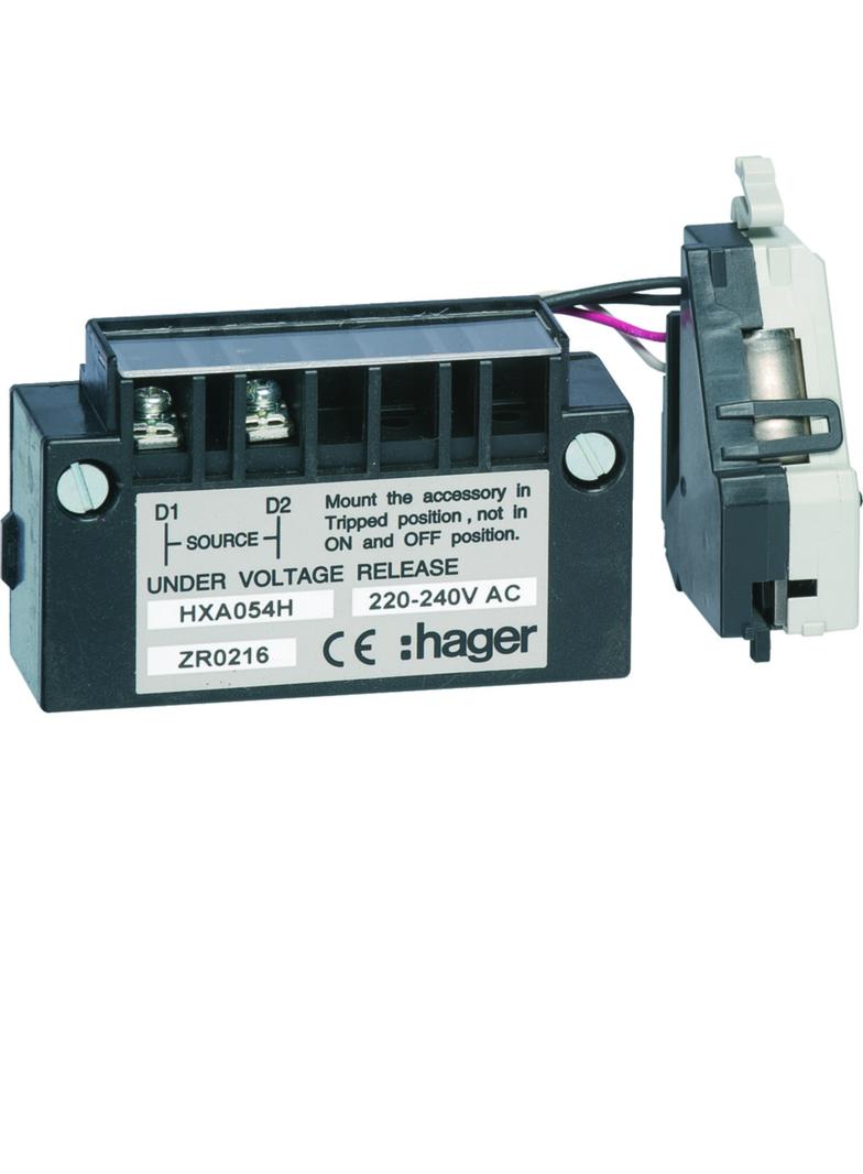 Wyzwalacz podnapięciowy zwłoczny x160-x250 220-240VAC HXA054H HAGER