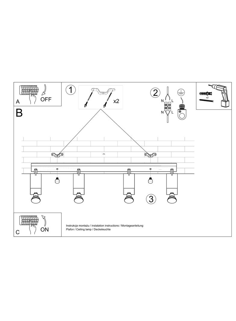 Sollux Plafon MERIDA 4L szary SL.0461