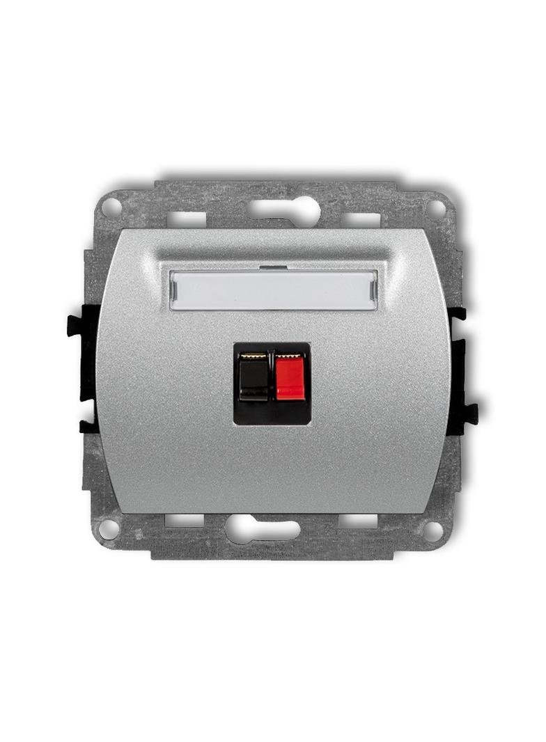 TREND Mechanizm gniazda głośnikowego pojedynczego srebrny metalik