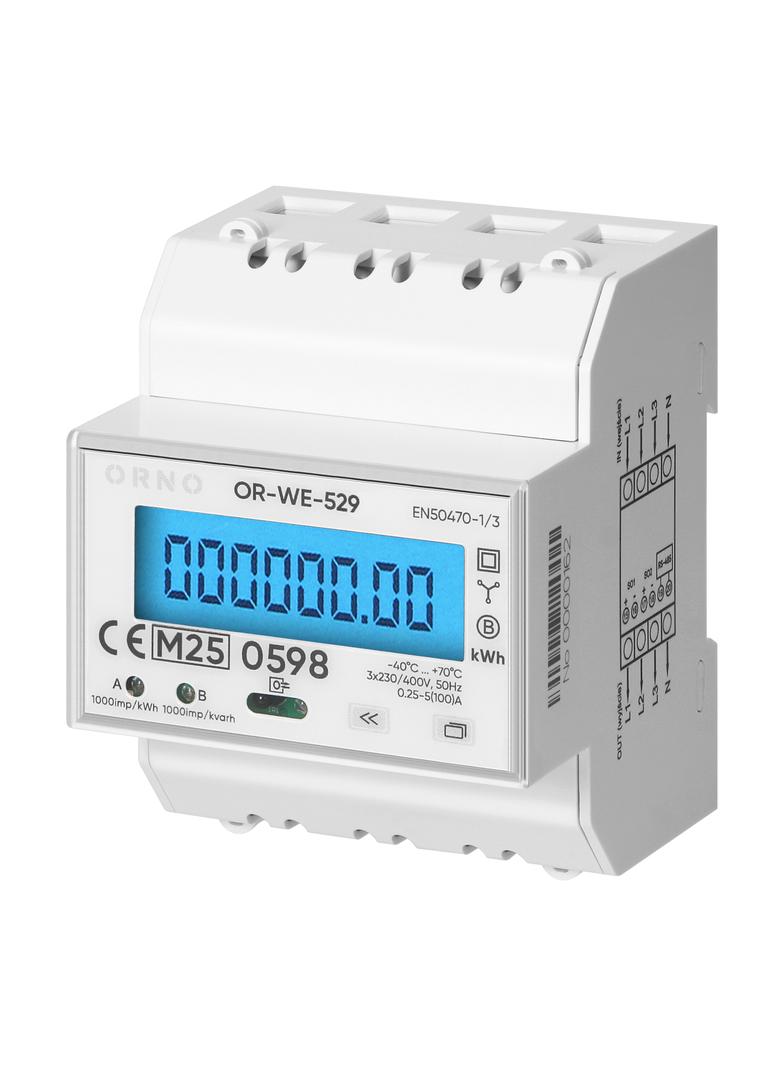 3-fazowy licznik energii elektrycznej, 100A, port RS-485, MID, 4 moduły, DIN TH-35mm, PV-Ready
