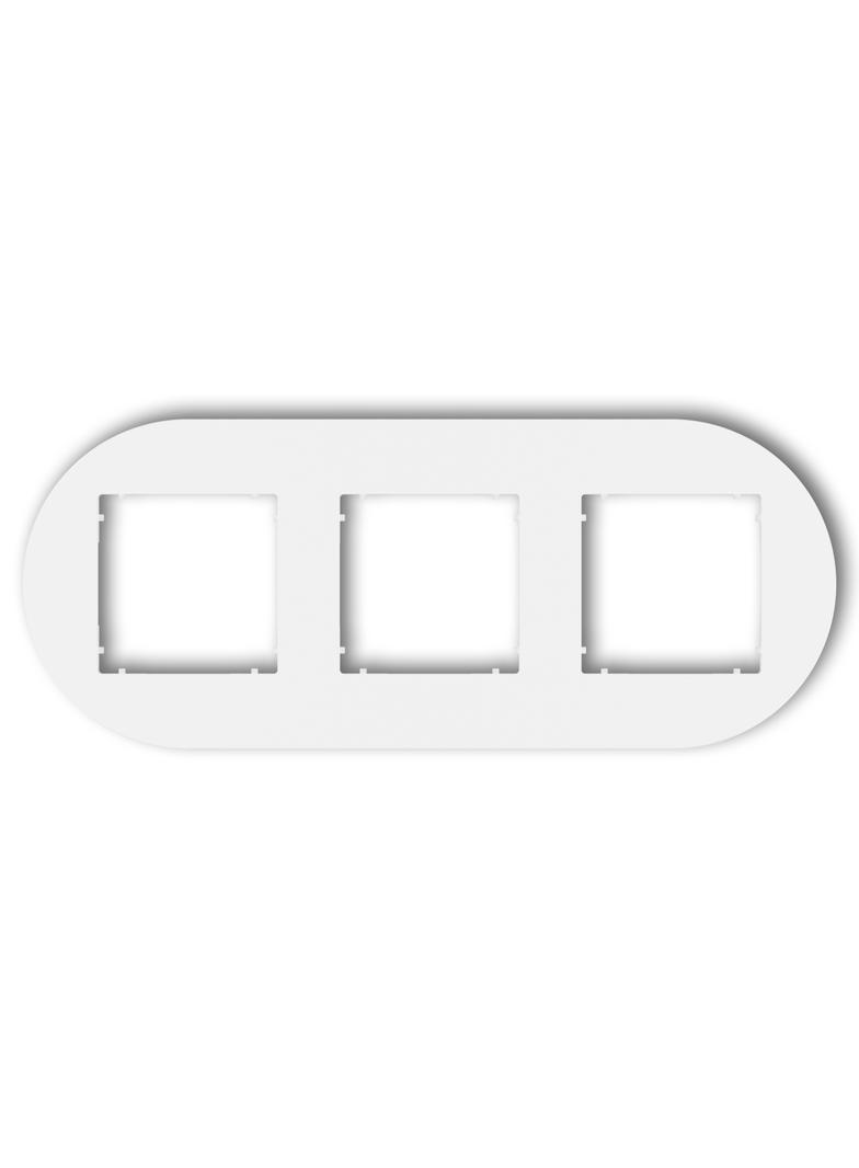 MINI Ramka uniwersalna potrójna okrągła z tworzywa biały mat