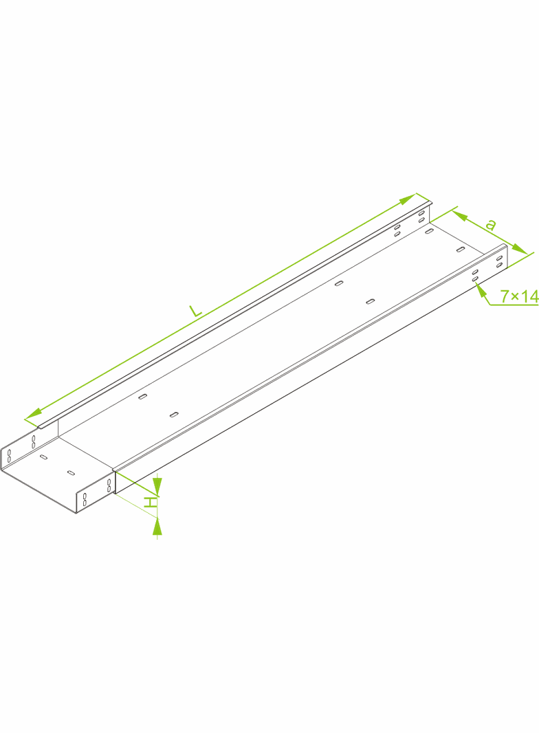 KZLWC600H50/3 Korytko wzmocnione z łącznikiem wspawanym 2,0 mm
