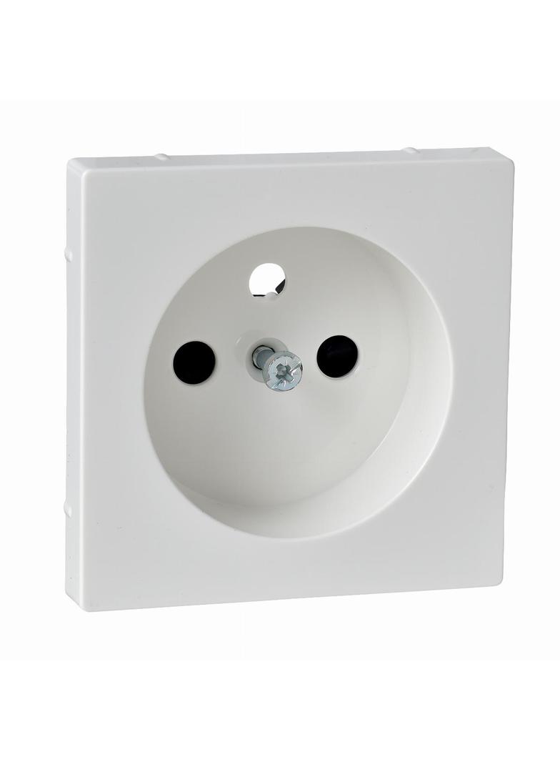 Merten, System M, płytka centralna gniazda z uziemieniem, z przesłonami, biel polarna