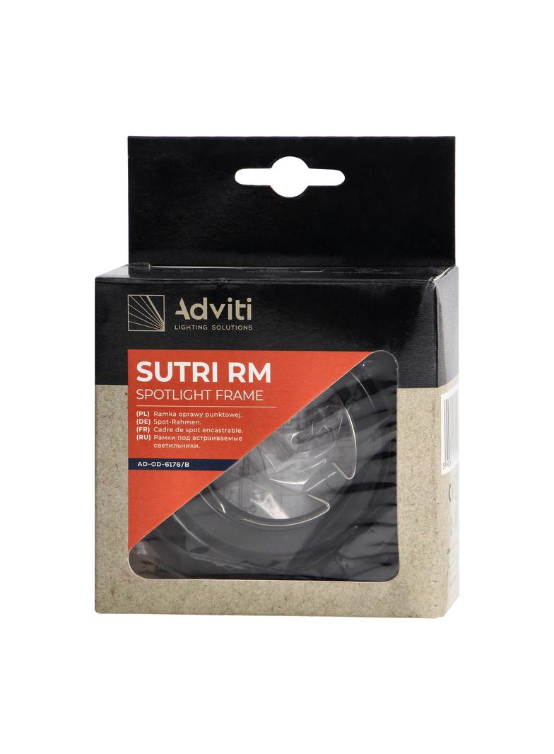 SUTRI RM ramka dekoracyjna oprawy punktowej, MR16/GU10 max 50W, okrągła, regulowana, czarna AD-OD-6176/B ORNO