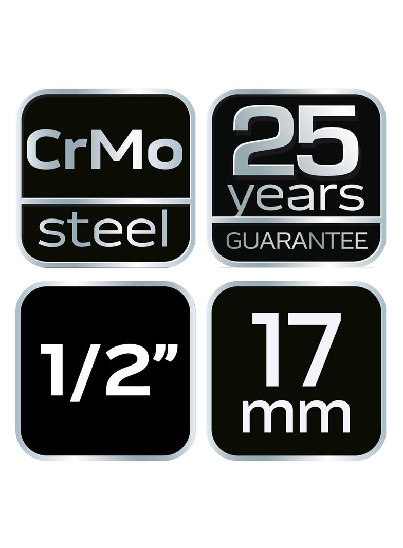 Nasadka udarowa 1/2", 17 x 38mm, Cr-Mo