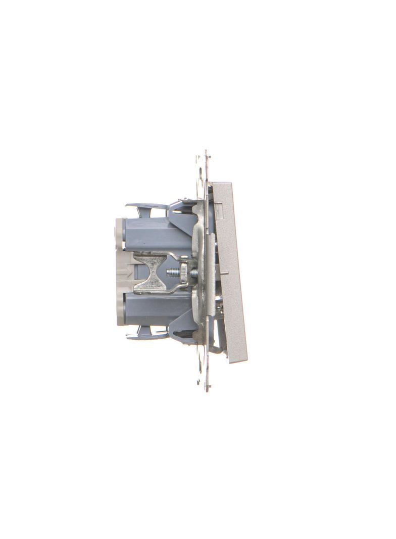 Simon 55 Przycisk zwierny /dzwonek/ z podświetleniem LED szybkozłączka Aluminium mat