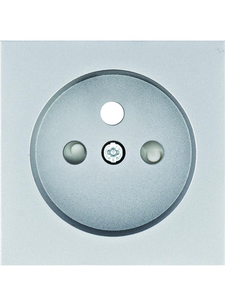 lumina Płytka czołowa do gniazda z uziemieniem z przysłonami styków , srebrny