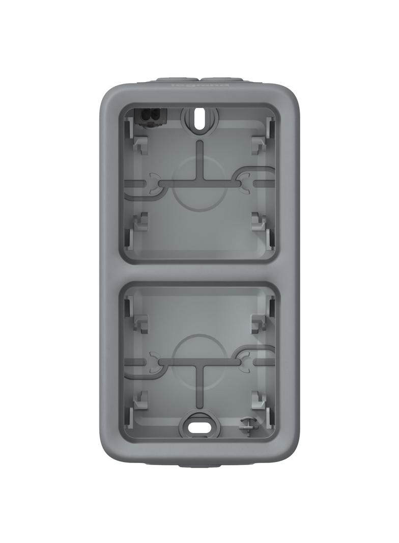 PLEXO55 PUSZKA NATYKOWA PODWÓJNA PIONOWA SZARA 1WE/2WY, Legrand