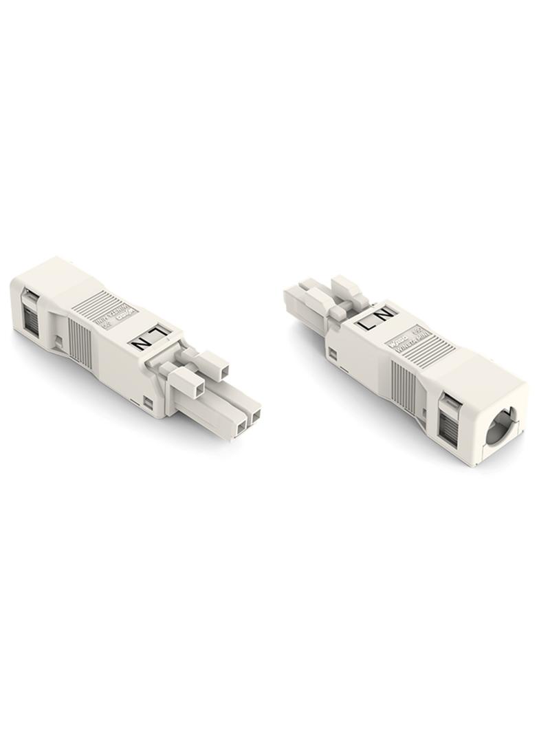 WINSTA MINI gniazdo 2-torowe białe z obudową odciążającą naciąg