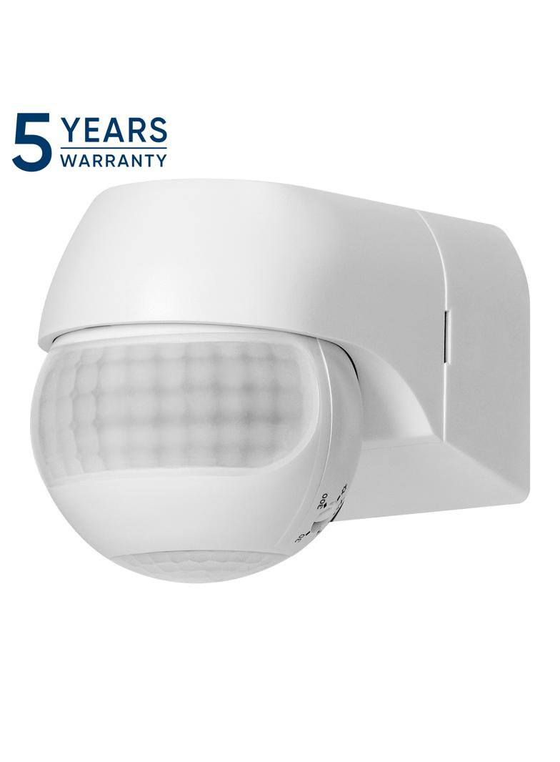 Czujnik ruchu 180° IP44, 800W, max 15m, mini, biały