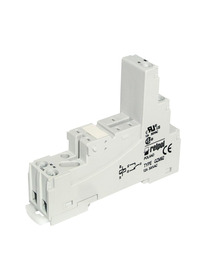 GZM92 Gniazdo wtykowe, do przekaźników RM87N, kolor czarny, szerokość 15,9 mm.