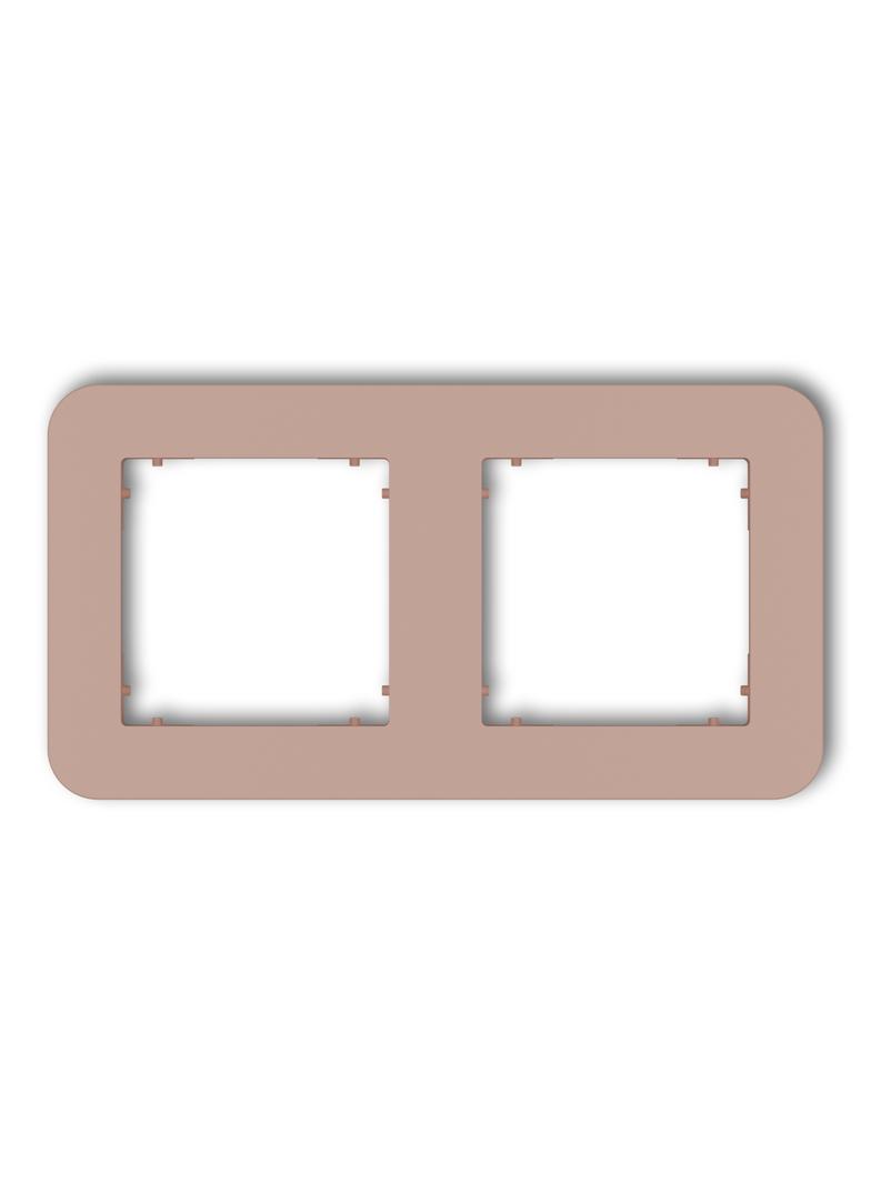 MINI Ramka uniwersalna podwójna zaokrąglona z tworzywa łososiowy