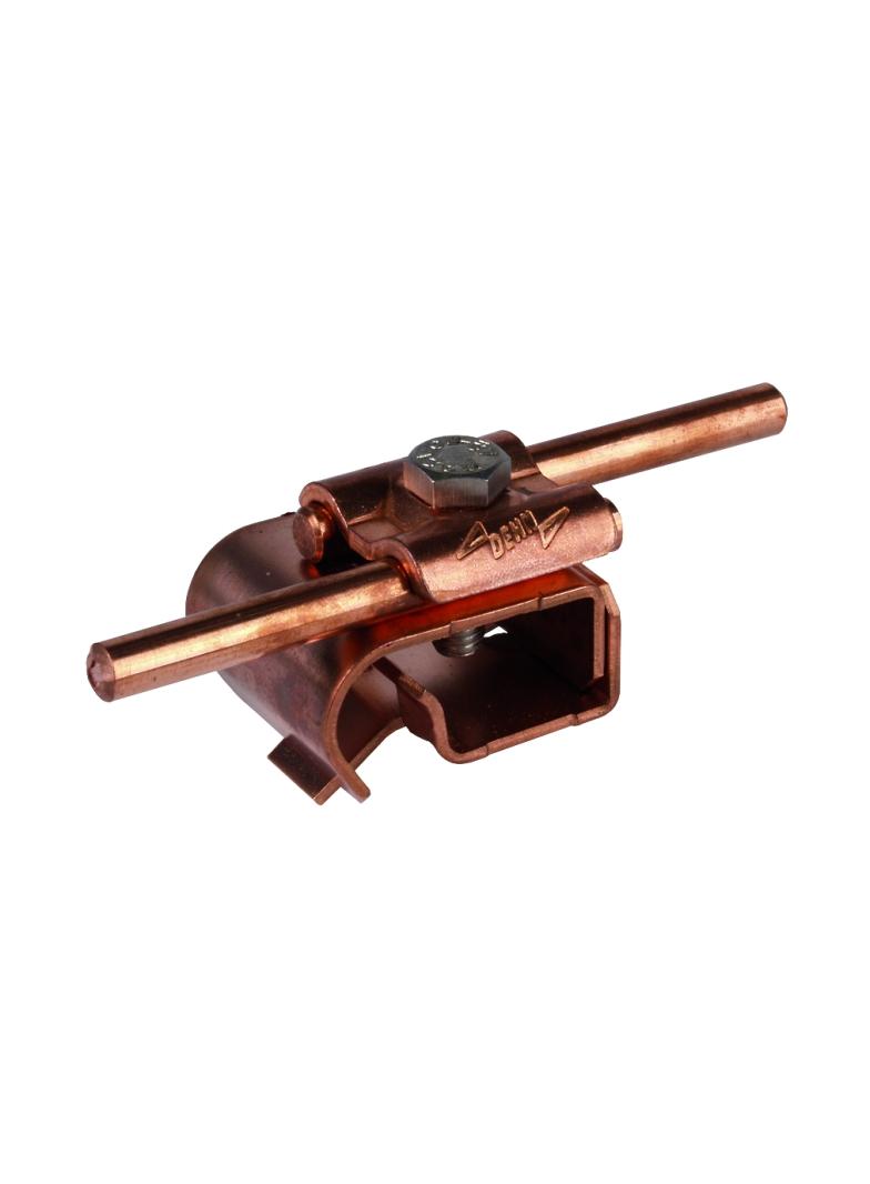 Zacisk do rynny, do zawiniętych brzegów 16-22 mm, Cu