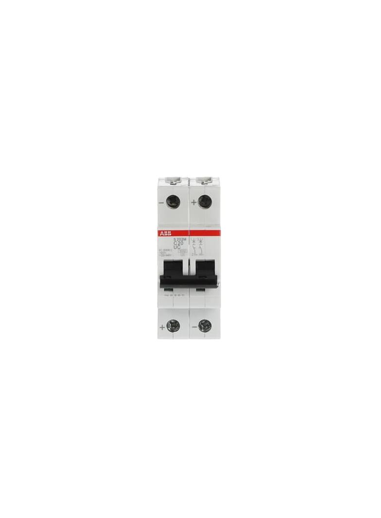 S202M-C20UC Wyłącznik nadprądowy 10kA AC/DC 2P C20A 2CDS272061R0204 ABB
