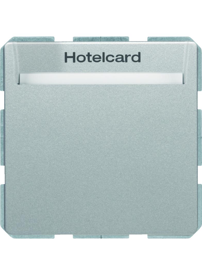 BERKER Q.x Łącznik przekaźnikowy na kartę hotelową aluminium aksamit lakierowana 16406094 HAGER