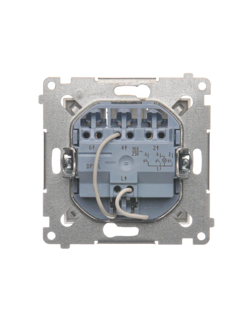 Simon 54 Przycisk potrójny z podświetleniem LED 10A 250V szybkozłączka złoty mat DP31L.01/44 KONTAKT
