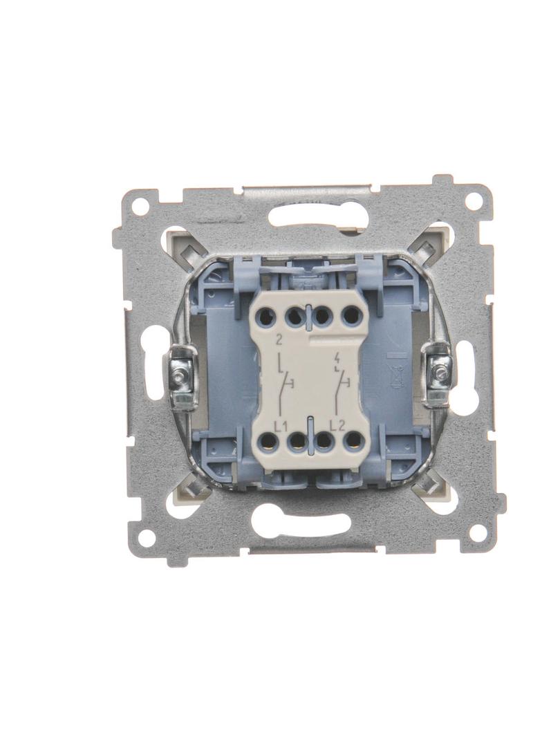 Simon 54 Przycisk podwójny zwierny bez piktogramu 10A szybkozłączka złoty mat