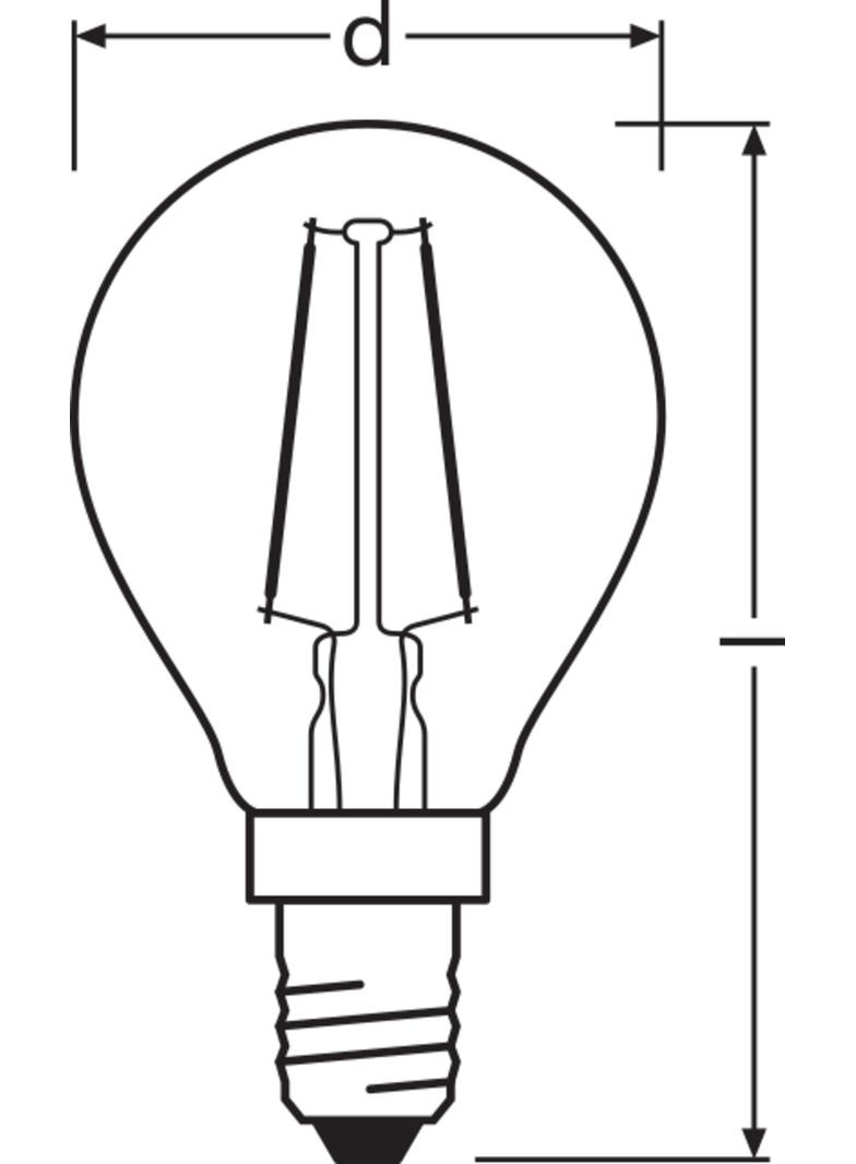 Lampa LED Vintage 1906 CL P Filament szkło przezroczyste GOLD 22 non-dim 2,5W 824 E14
