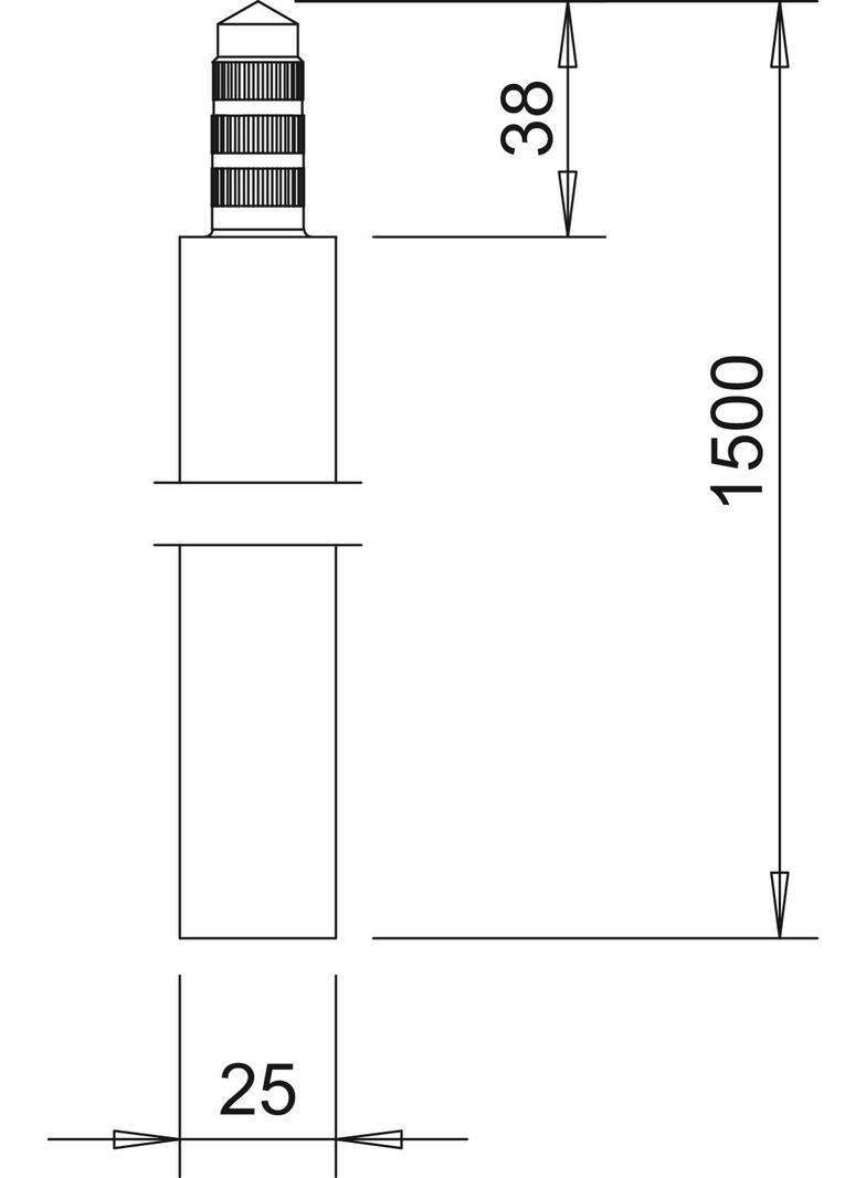 219/25 ST, UZIOMY SZPILKOWE STAND.1,5M 25M